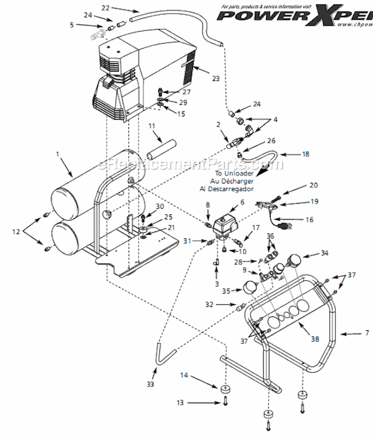 Page A Diagram and Parts List for FP201255AJ 2002 Campbell Hausfeld Compressor